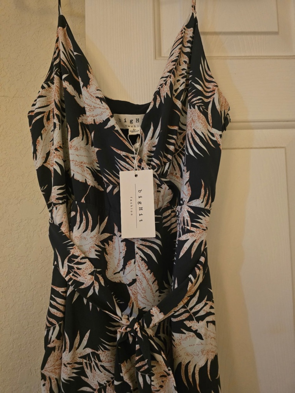 Florida Boutique Jumpsuit Deep Navy with Cream / Orangey Floral